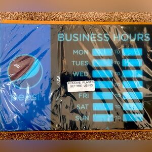 Pepsi Business Hours sign